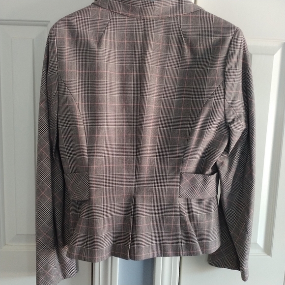 Phoebe Couture Brown Plaid Two Button Blazer Jacket 12 - Picture 7 of 13
